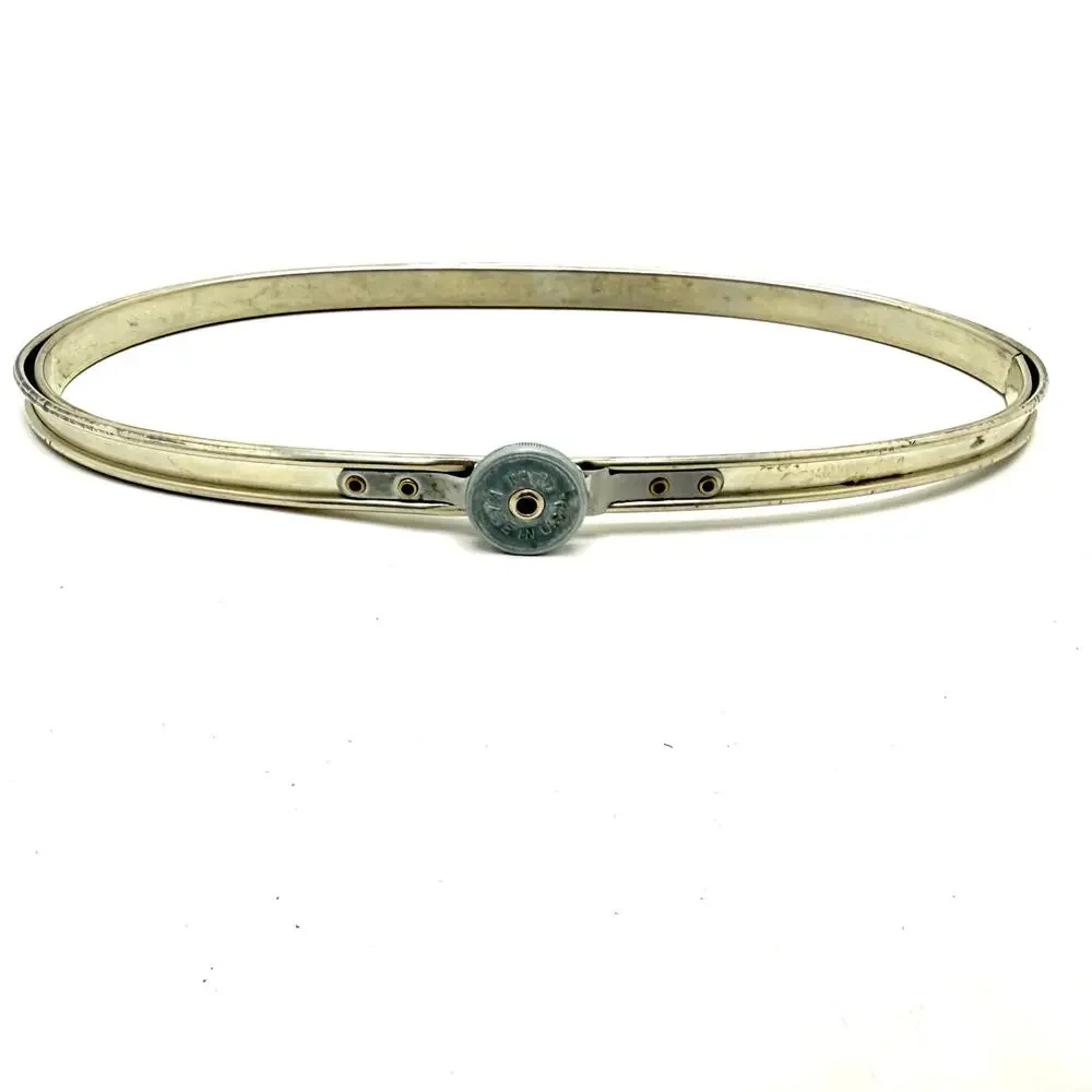 Vintage Metal Tension Wheel Oval Embroidery Hoop 9 x 4.5” Queen Style Cork Lined
